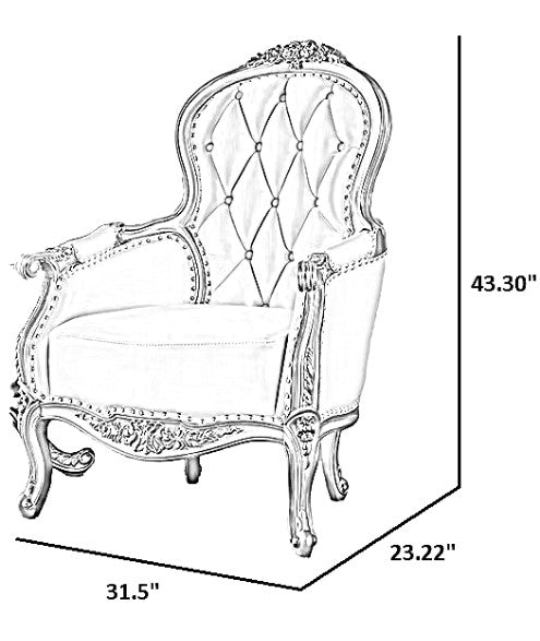 European Leather Sofa Chair And Side Table Set / Ruchi