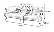 Printed Fabric Upholstered European Sofa Set