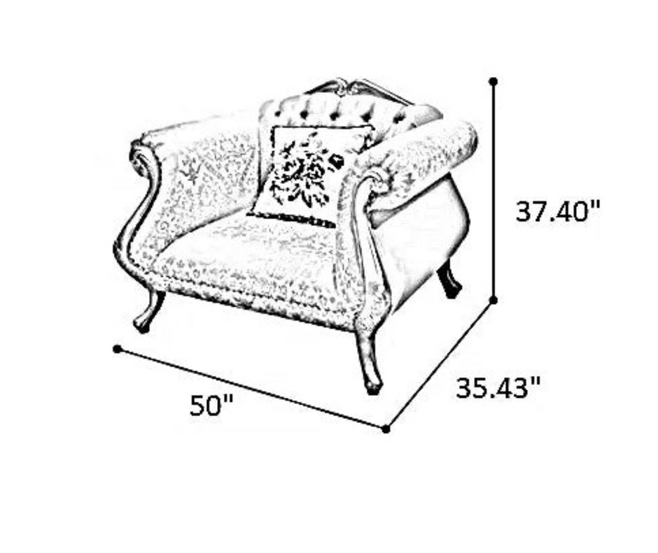 Printed Fabric Upholstered European Sofa Set