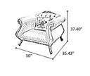 Printed Fabric Upholstered European Sofa Set