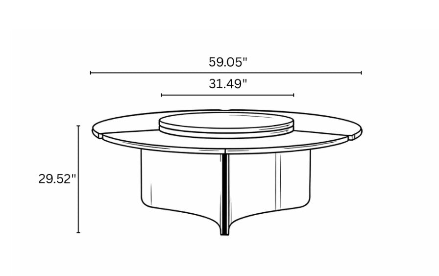 Shiny Wooden Top Round Dining Table Set