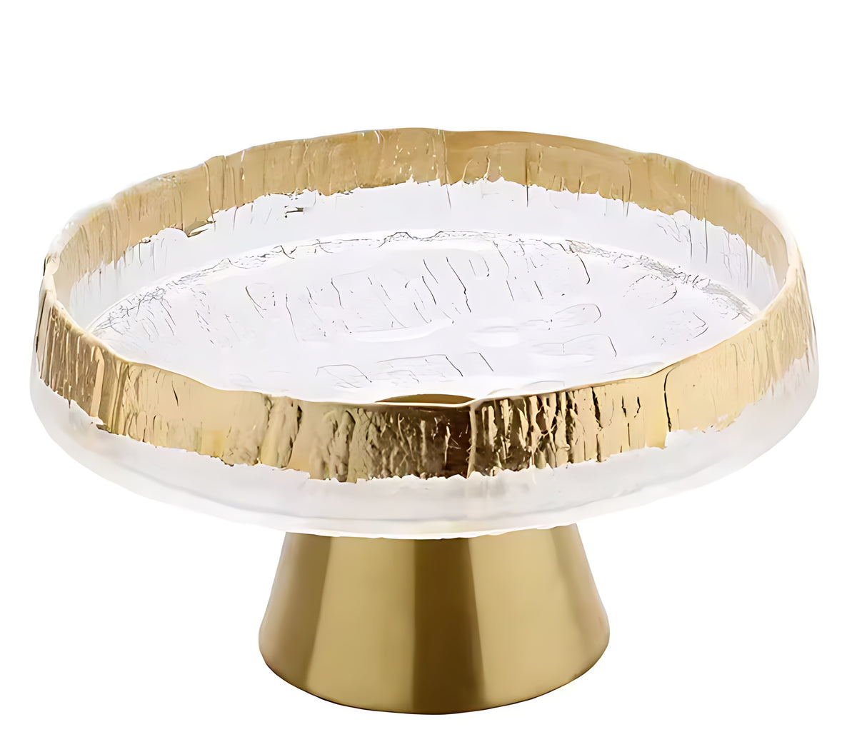 Golden Glass Top Fruit Bowl Stand / Ruchi