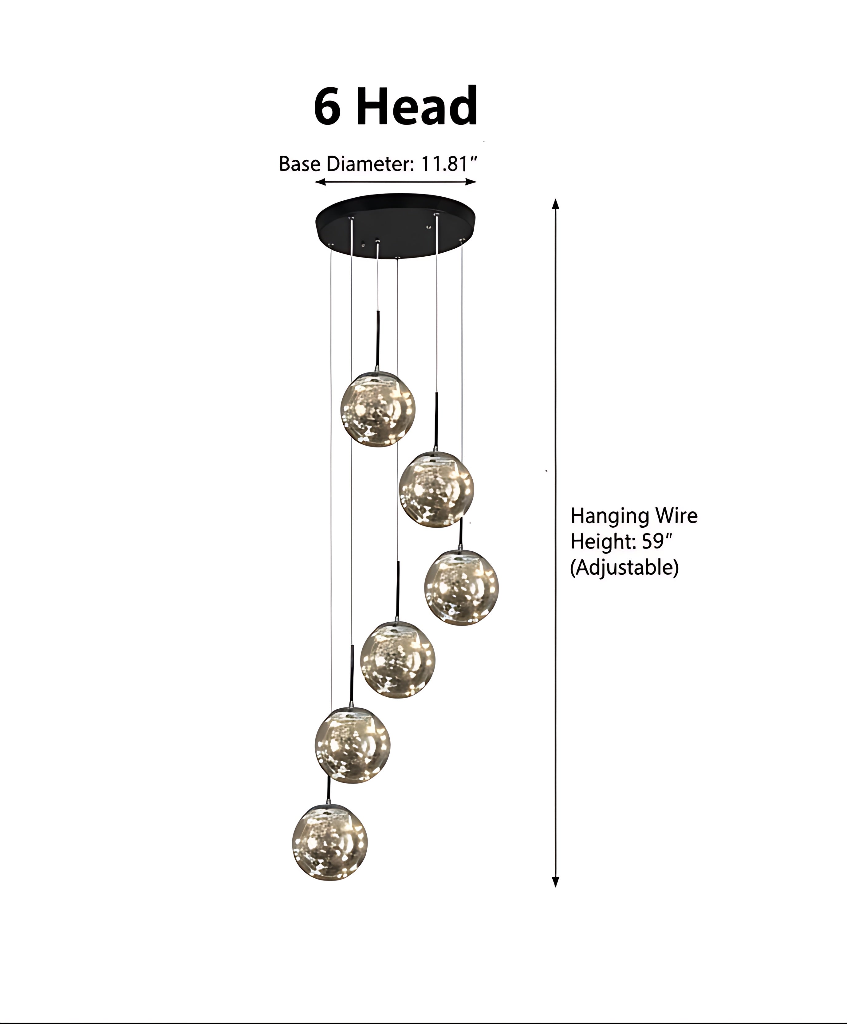 LED Ball Pendant Light Chandelier For Staircase / Ruchi