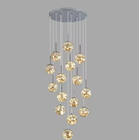 LED Ball Pendant Light Chandelier For Staircase / Ruchi