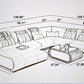 Leather Sectional Sofa With LED Lights