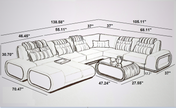 Leather Sectional Sofa With LED Lights