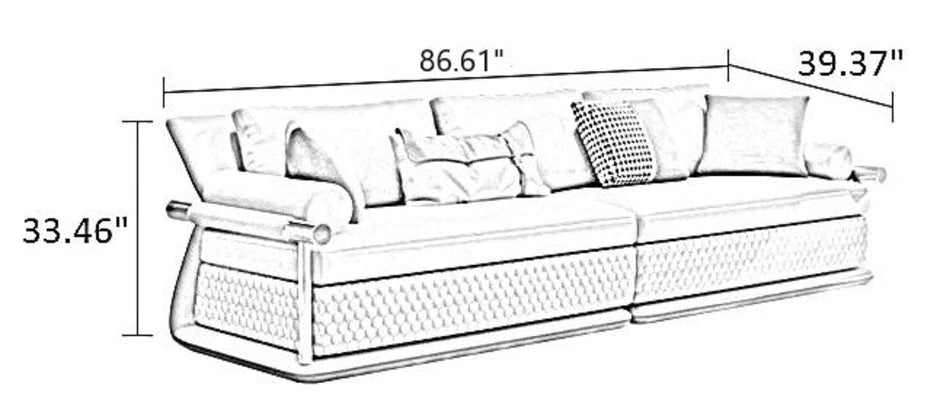 3 Piece Leather Sectional Sofa Set / Ruchi