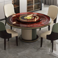 Round Wooden Dining Table Set With Lazy Susan / Ruchi