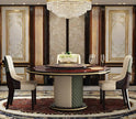 Round Wooden Dining Table Set With Lazy Susan / Ruchi
