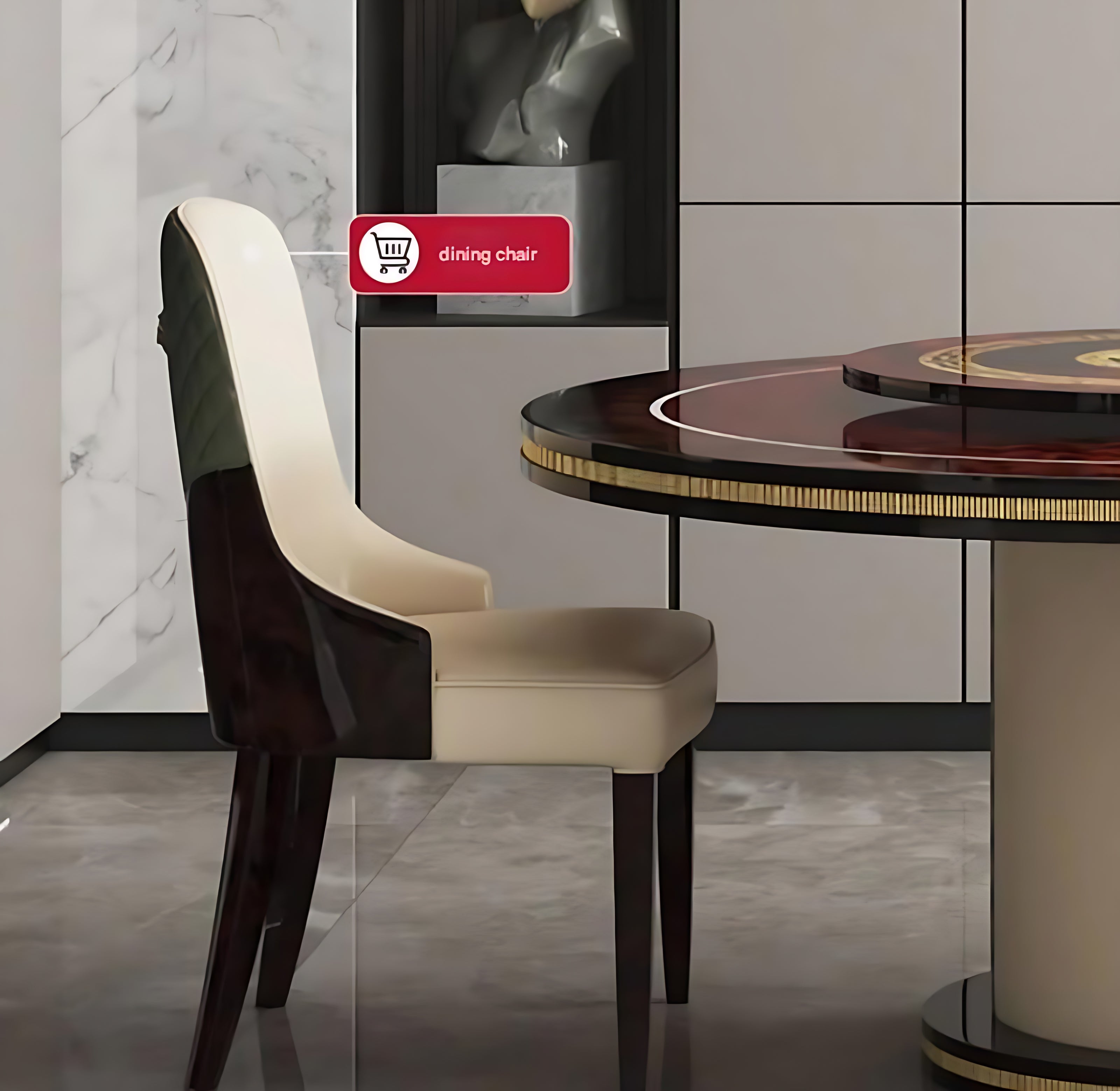 Round Wooden Dining Table Set With Lazy Susan / Ruchi