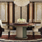 Round Wooden Dining Table Set With Lazy Susan / Ruchi
