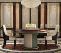 Round Wooden Dining Table Set With Lazy Susan / Ruchi
