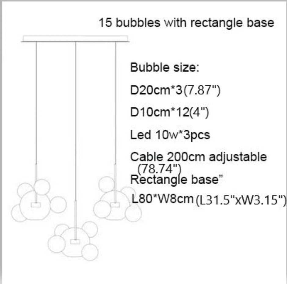 Clear Bubble LED Glass Pendant Lighting / Ruchi