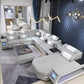 U-Shaped LED Leather Sectional Sofa With Chaise / Ruchi