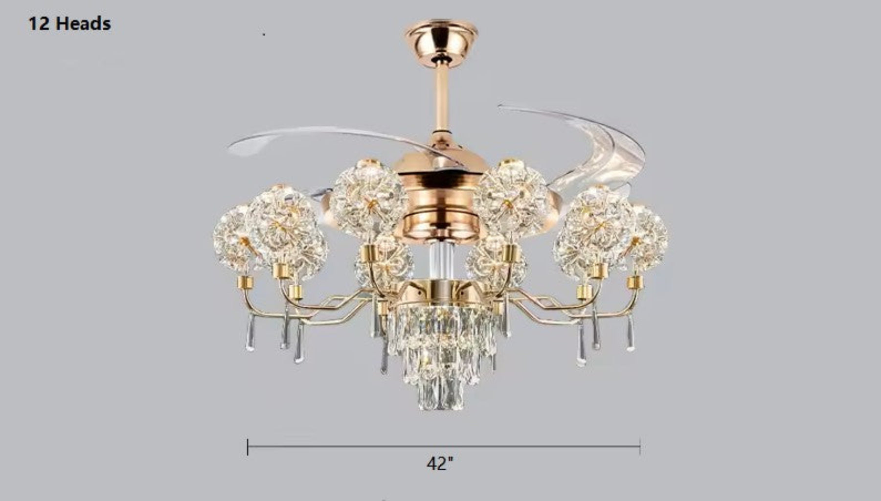 Remote Control LED Chandelier Fan For Living Room / Ruchi