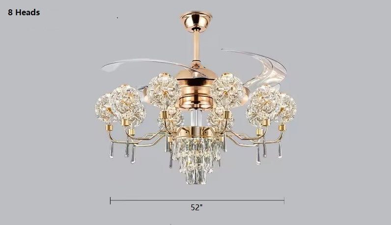 Remote Control LED Chandelier Fan For Living Room / Ruchi