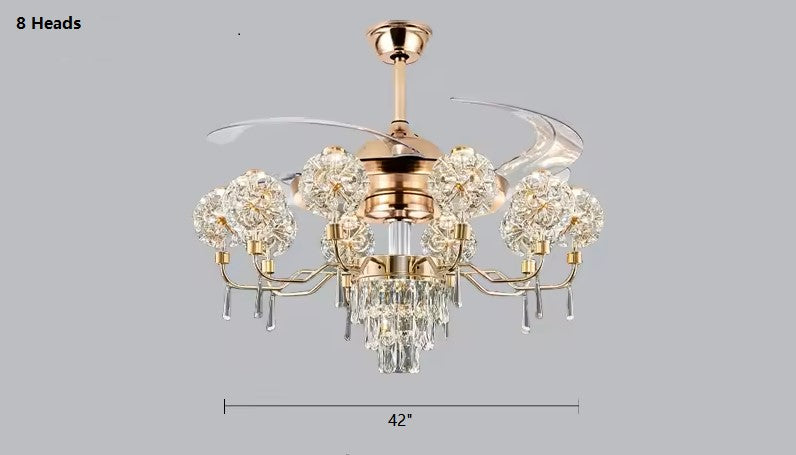 Remote Control LED Chandelier Fan For Living Room / Ruchi