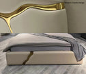 Crackle Design Leather Bed
