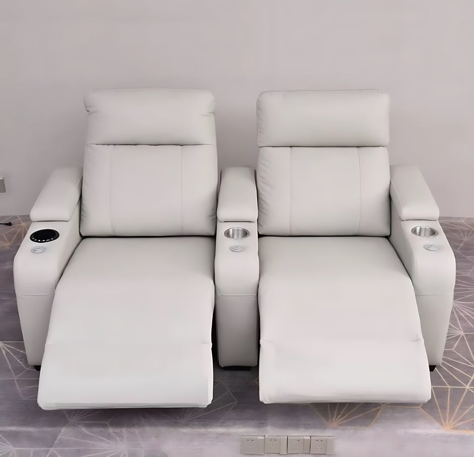 Multifunctional Theater LED Leather Power Recliner Sofa / Ruchi