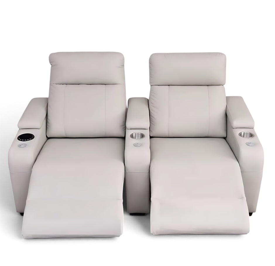 Multifunctional Theater LED Leather Power Recliner Sofa / Ruchi