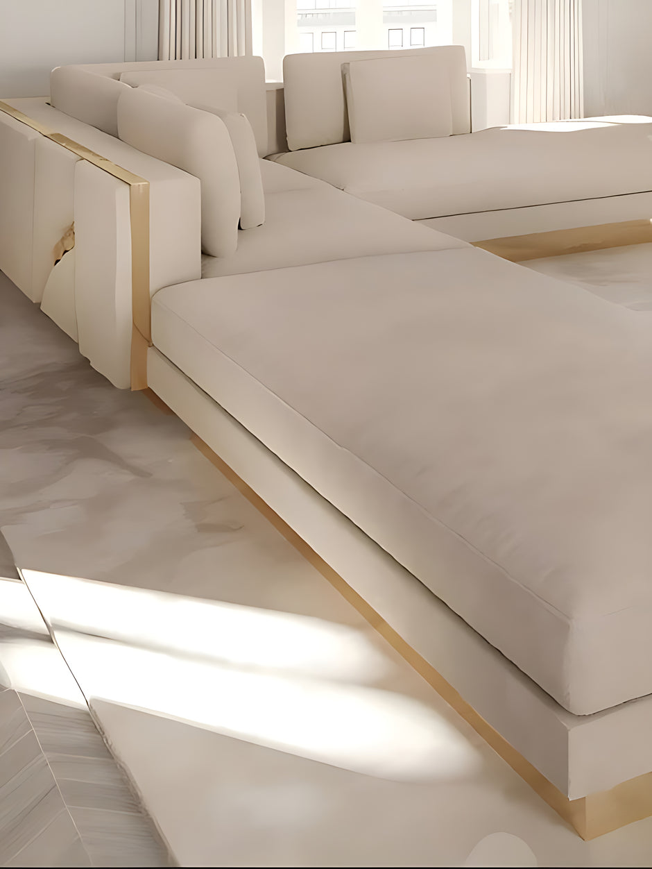 Fabric Upholstered Sectional Sofa / Ruchi