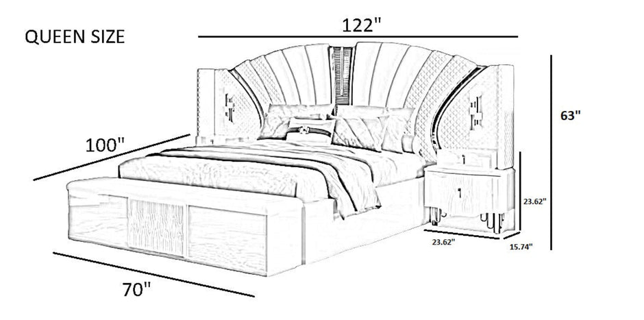 Modern Leather Upholstered Bedroom Set