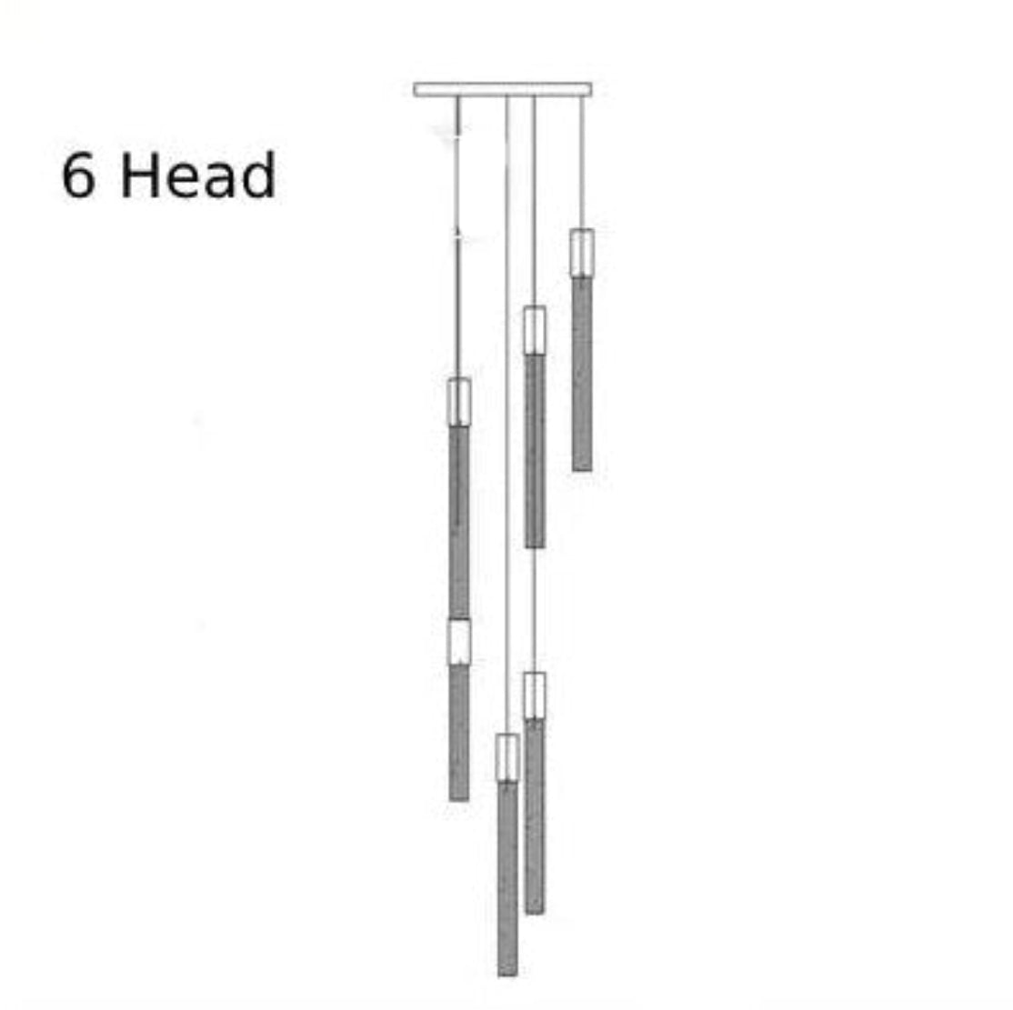 Elegant LED Tube Staircase Pendant Light