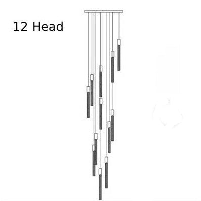 Elegant LED Tube Staircase Pendant Light
