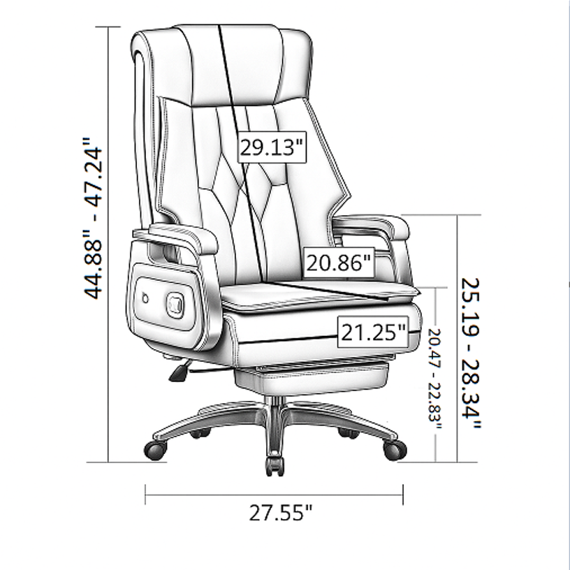 Ergonomic Reclining Leather Office Chair / Ruchi