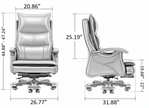 Modern Reclining Leather Office Chair With Footrest / Ruchi