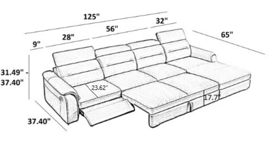 Sectional Leather Sofa Bed With Recliner