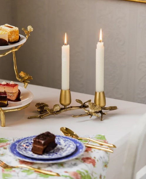 Nature Butterfly Design Brass Candle Holder