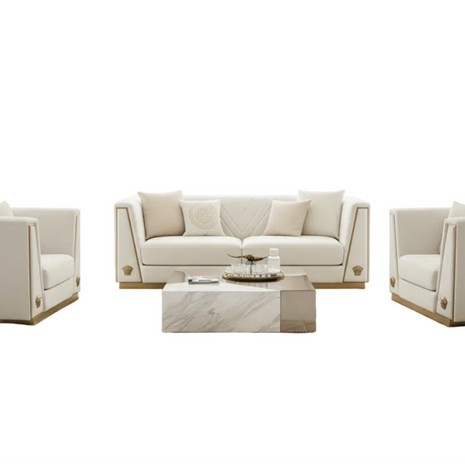 Royal Comfort Logo Designed 1-2-3 Fabric Sofa Set