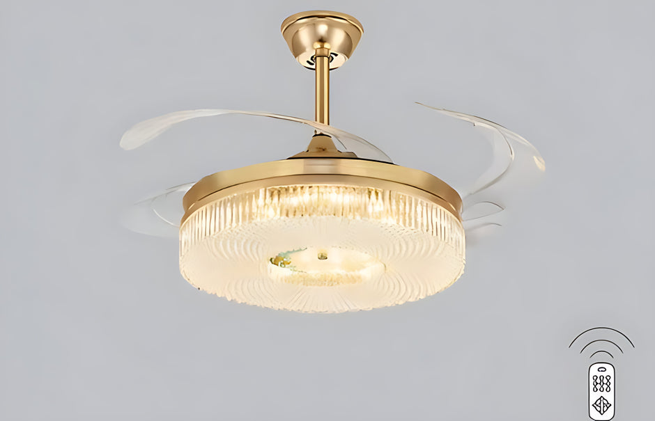 Modern Remote Control LED Ceiling Fan Light / Ruchi