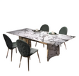 Rectangular Marble Dining Table Set With Bench