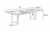 Rectangular Marble Dining Table Set With Bench