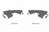 Diamond Design LED Embedded Leather Sectional-Sofa