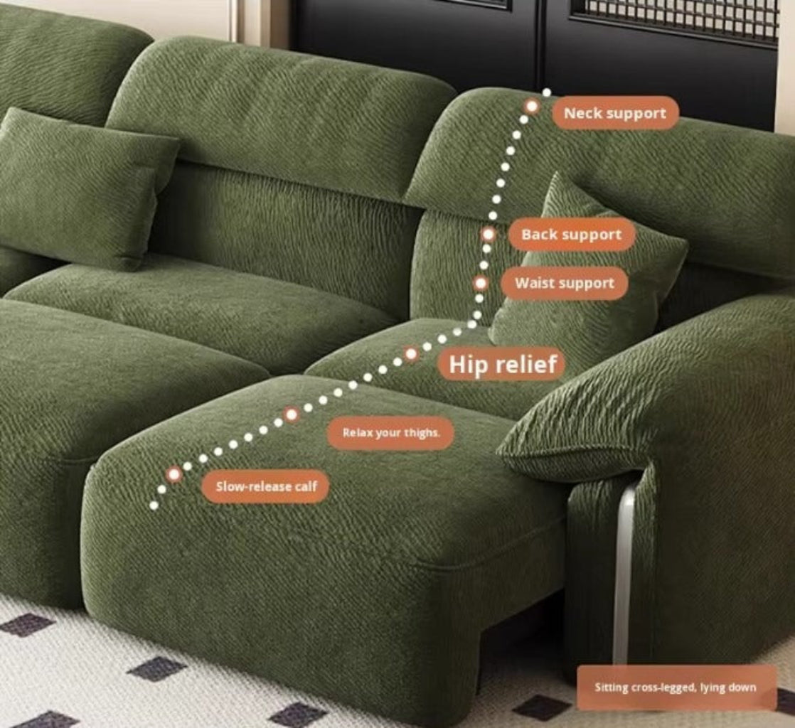 Chenille Fabric Remote Control Extendable Sofa Bed