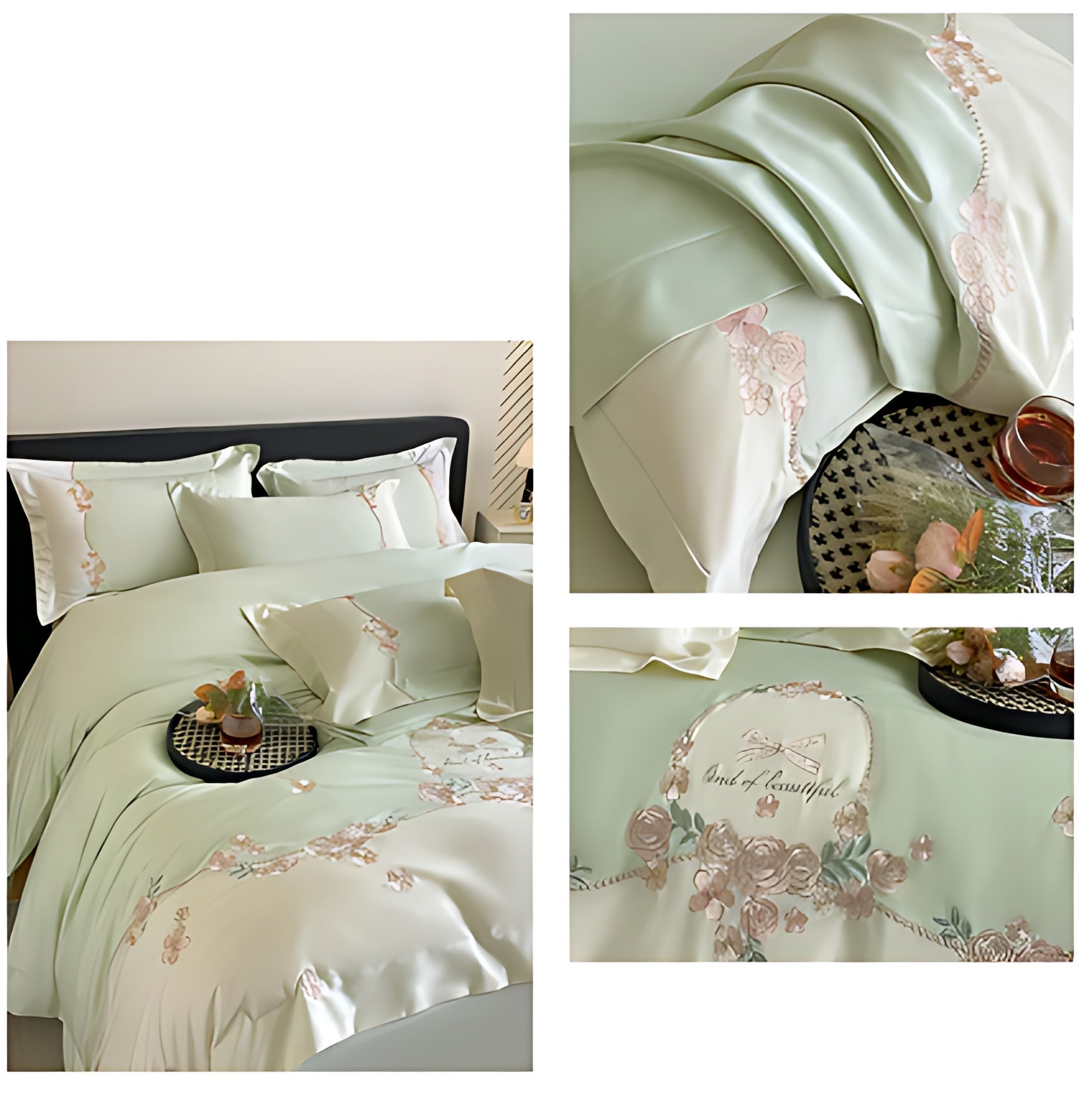 French-Style Fitted Floral Cotton Bedding Set / Ruchi