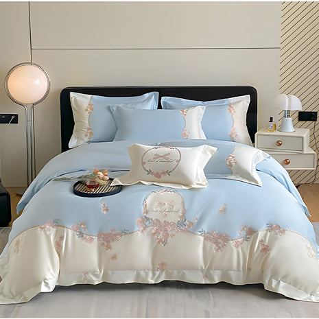 French-Style Fitted Floral Cotton Bedding Set / Ruchi