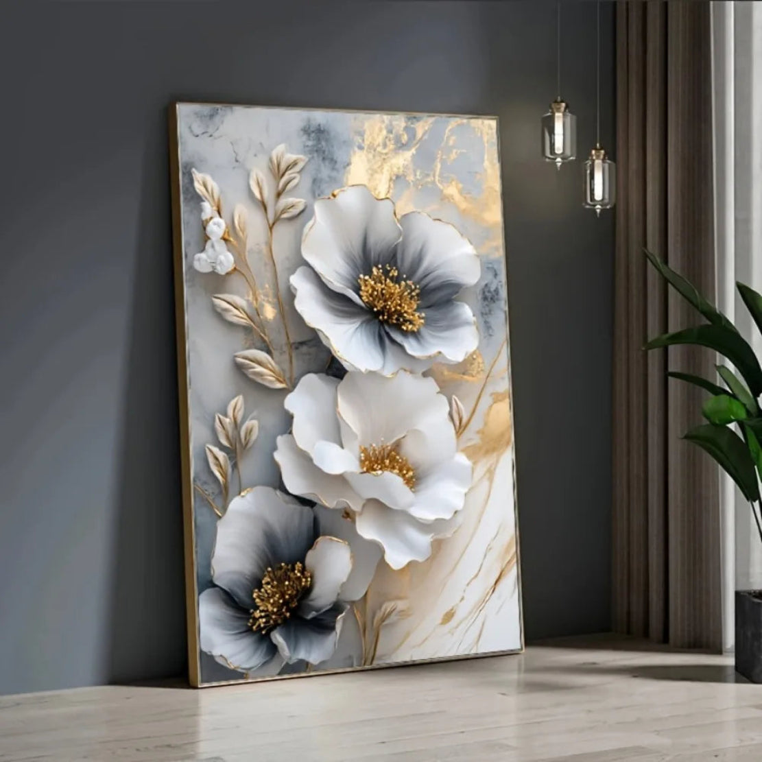 Floral Framed Canvas Wall Art / Ruchi