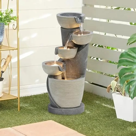 5-Tier Indoor/Outdoor LED Polyresin Water Fountain / Ruchi