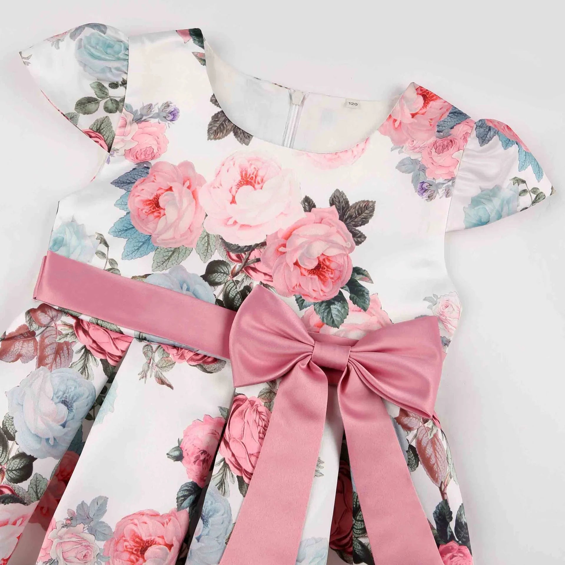 Sleeveless Floral Design Polyester Girl Kids Dress