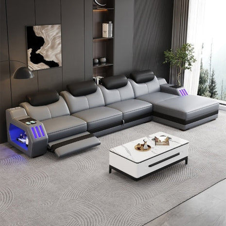 Power Recliner Leather LED Sofa Bed / Ruchi