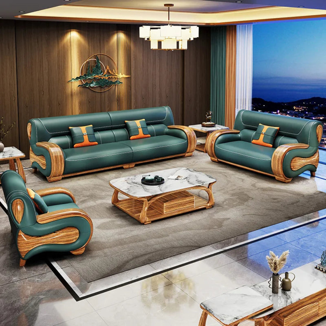 European Royal Leather Sofa Set / Ruchi