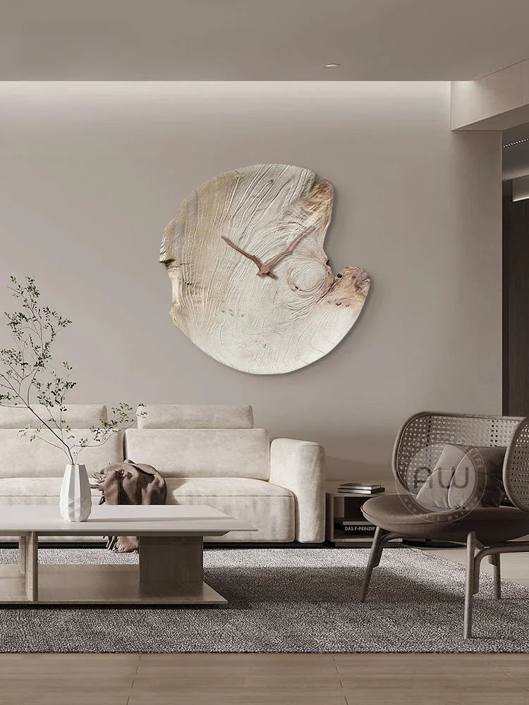 Wood Themed Round Wall Clock