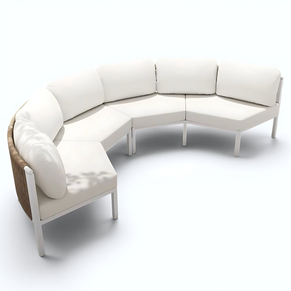 Outdoor Patio Semi-Circular Fabric Sectional Sofa / Ruchi