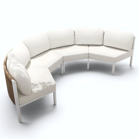 Outdoor Patio Semi-Circular Fabric Sectional Sofa / Ruchi