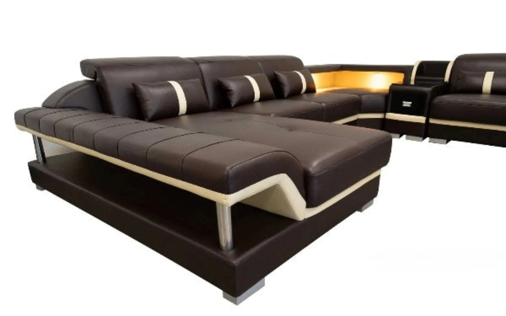 Glamorous LED Sectional Leather Sofa