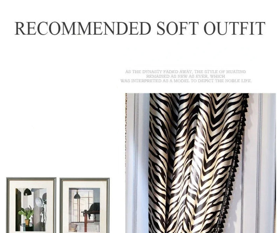 Polyester Tulle Window Curtain With Zebra Stripes